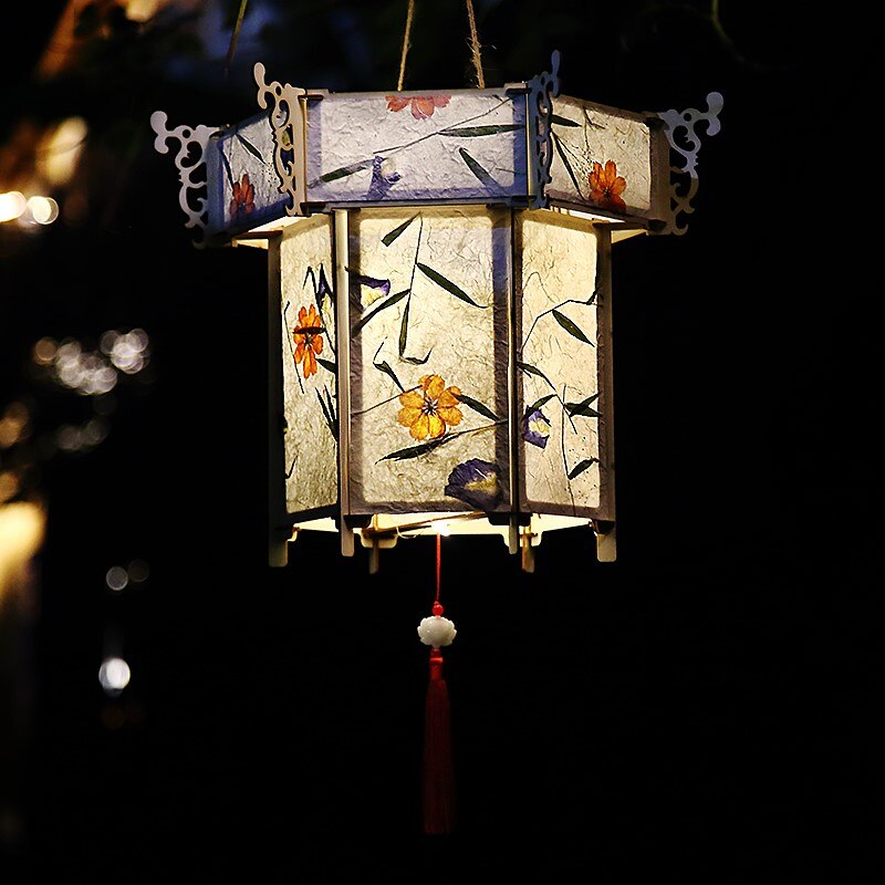 Lantern Festival Festive Lantern Flowers and Plants Paper Lamp DIY Handmade Material Package Ancient Style Festive Lantern Hanf