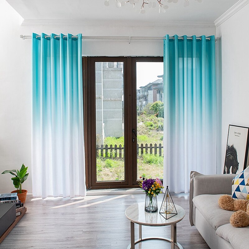 Living Room Privacy Curtains Simple Decorative Gradient Curtains Half Sun Shade Curtains
