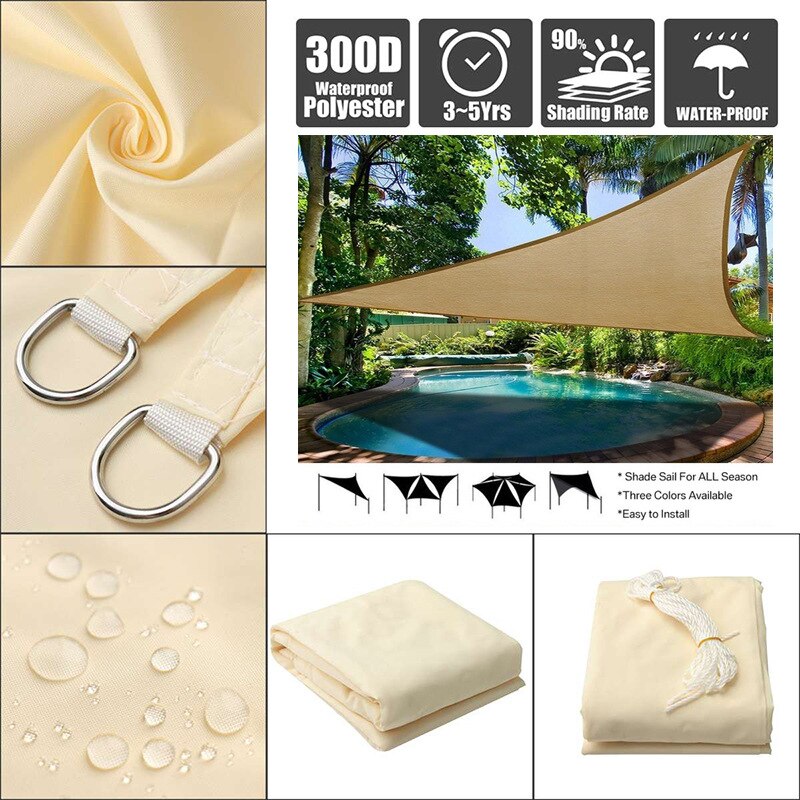 outdoor awnings Waterproof Sun Shelter Protection Outdoor Canopy Garden Patio Pool Shade Sail Awning Camping WF107