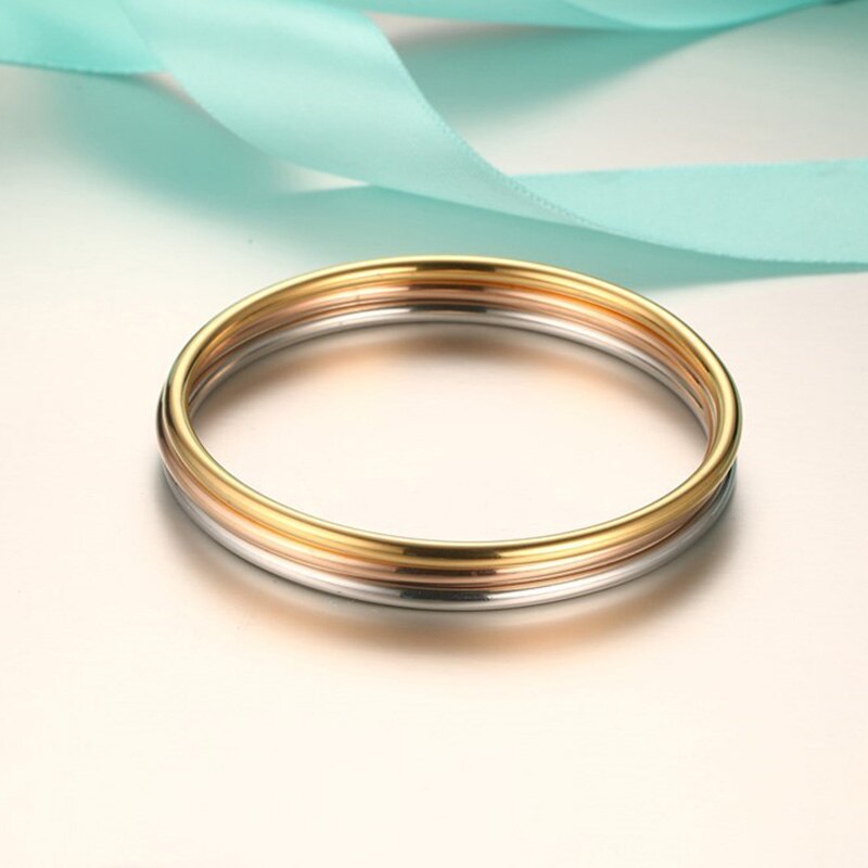 Vnox armbånd & armringe til kvinder smykker guldfarve femme 100%  håndlavet poleret