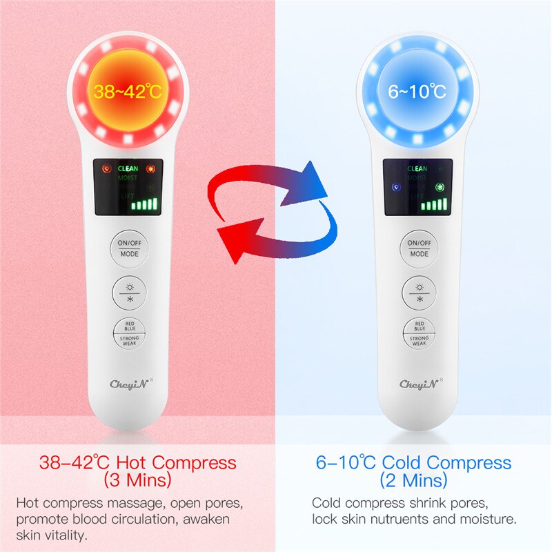 LED Photon Kalt Hammer ems Ultraschall Vibration Gesichts Massagegerät Licht Therapie Schönheit Bar Nano Gesicht Spritze Feuchtigkeitsspendende Dampfer
