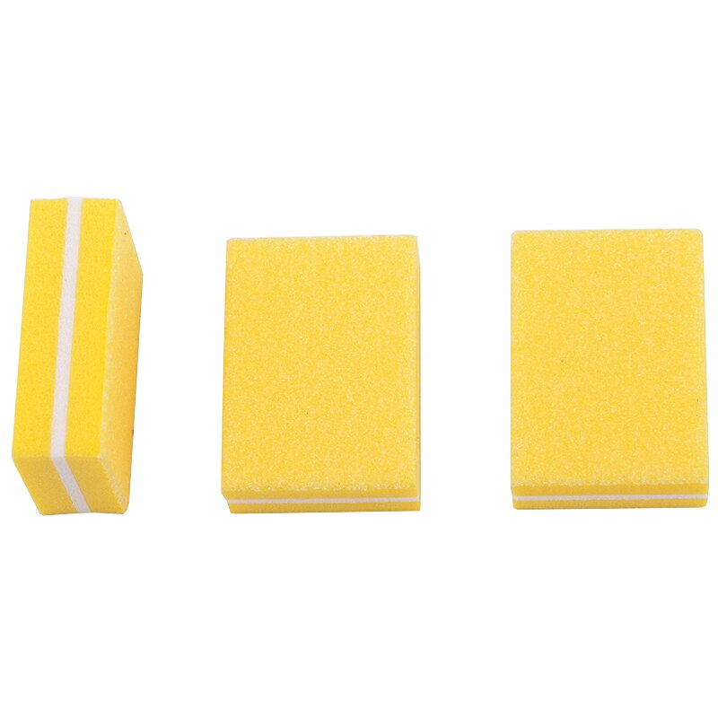 50 Stks/partij Professionele Spons Nagelvijl Beauty Mix 6 Kleur 100/180 Grit Uv Gel Nagellak Lime Een Ongle Manicure pedicure Gereedschap: Yellow