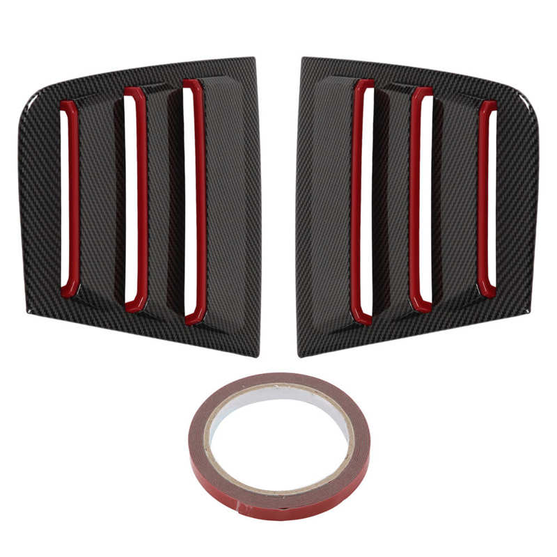 Side Window Louvers Side Window Air Scoop Impact Resistant Carbon Fiber Style Anti Deform for Car: Black red