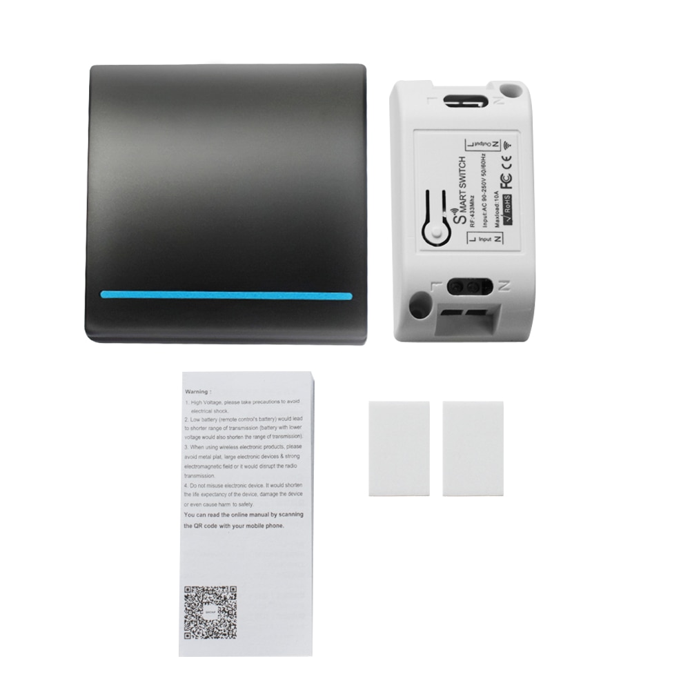 CACAZI Home Wall Panel Wireless smart push Switch Light button 433Mhz RF Remote Control AC 90-250V Receiver Bedroom Ceiling Lamp