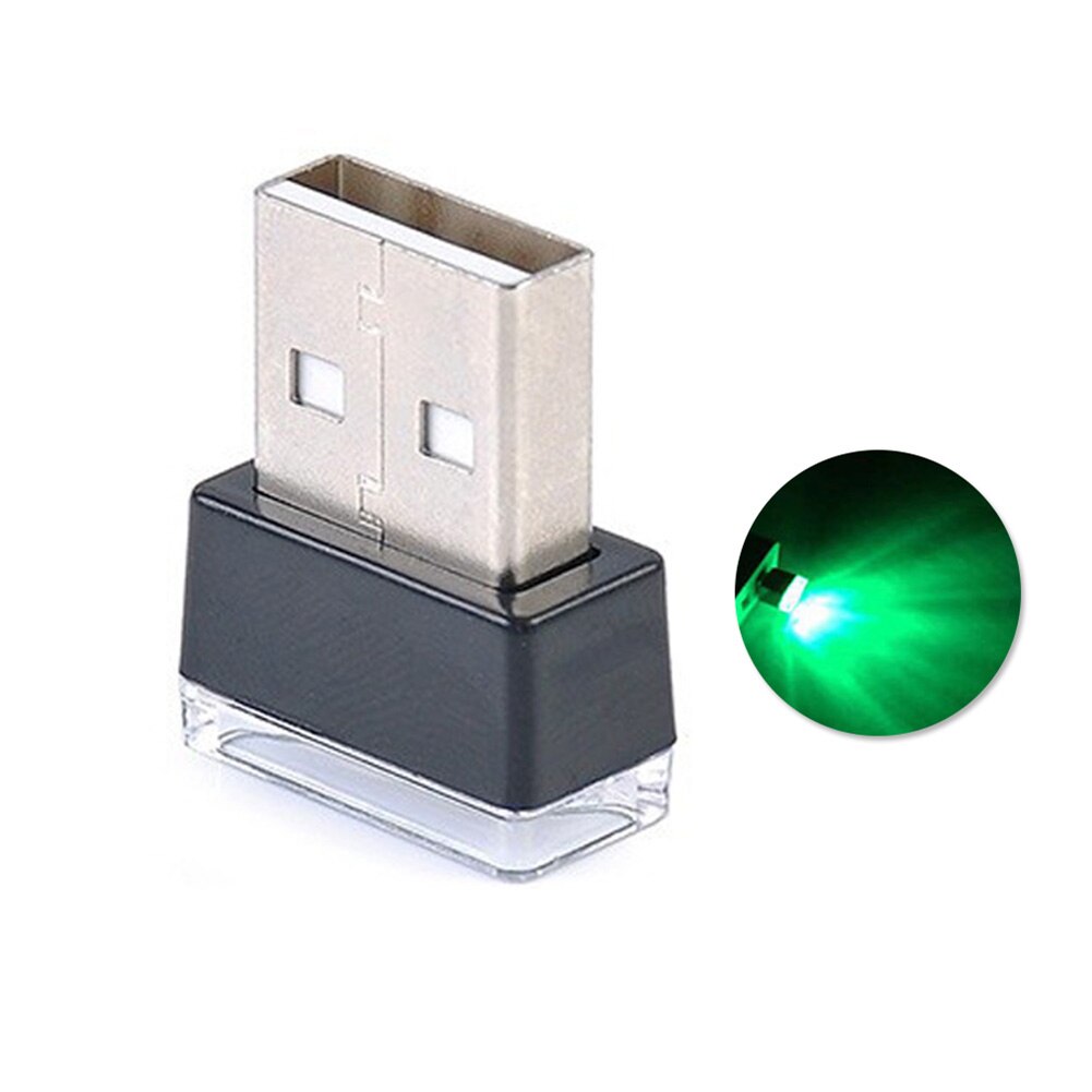 Auto Scheinwerfer Lampen Tragbare USB LED Auto Innen Umgebungs Atmosphären Nacht Licht Dekorative Lampe: Grün