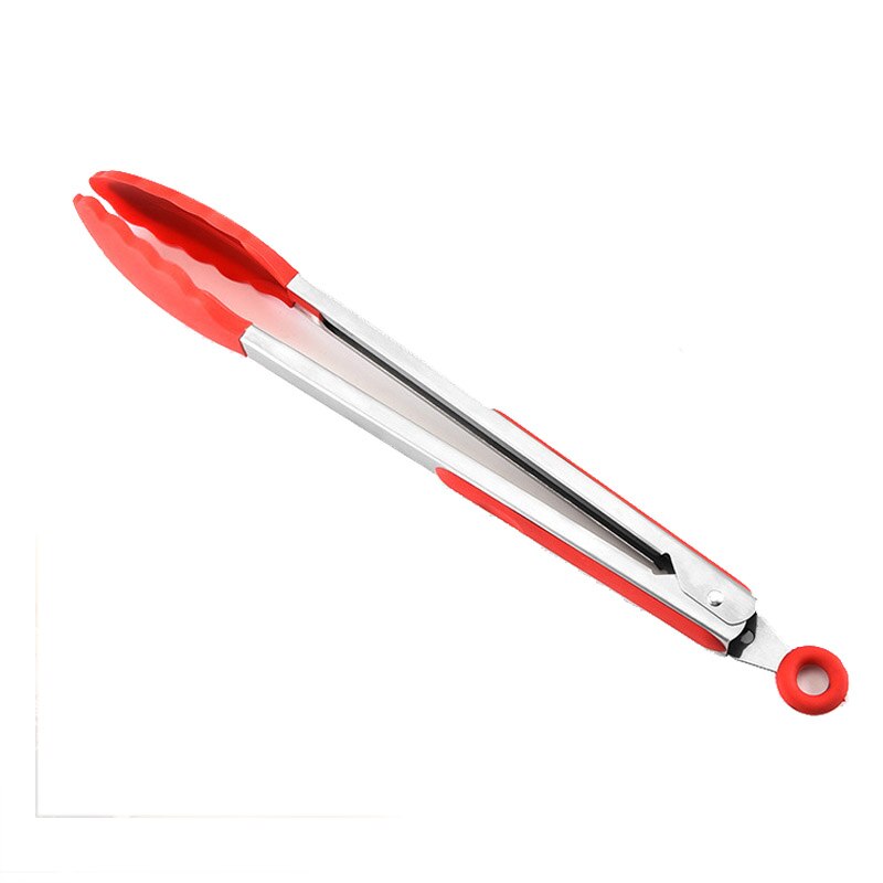 Nicht-Stick Küche Zubehör 7 Zoll für Steak Grill Clip Kochen Tong Mehrzweck 430 Edelstahl/Silikon Lebensmittel ordner