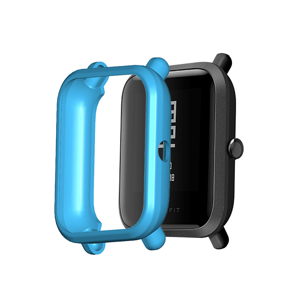 Funda protectora FIFATA de TPU para Xiaomi Huami Amazfit Bip S/Bip, funda a prueba de golpes para relojes inteligentes Amazfit Bip Lite 1S / 2: Azul / For Amazfit Bip S