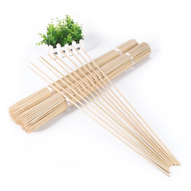 100 stk 40cm*4mm bambus grillspyd grill shish kabob naturligt træ bbq pinde engangs kød frugtpind udendørs picnic