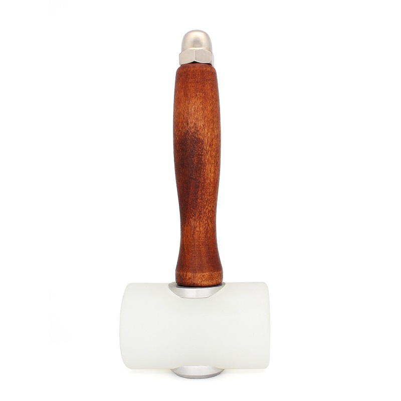 Martillo para tallado de cuero, mazo Artesanal de cuero, herramienta de costura para estampado de piel de vaca, punzón de mango de madera recta con cabeza en T de nailon