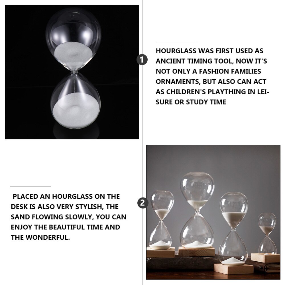 Transparent Glass Hourglass Timer 5 Minutes Time Sand Clock Room Decor for Home