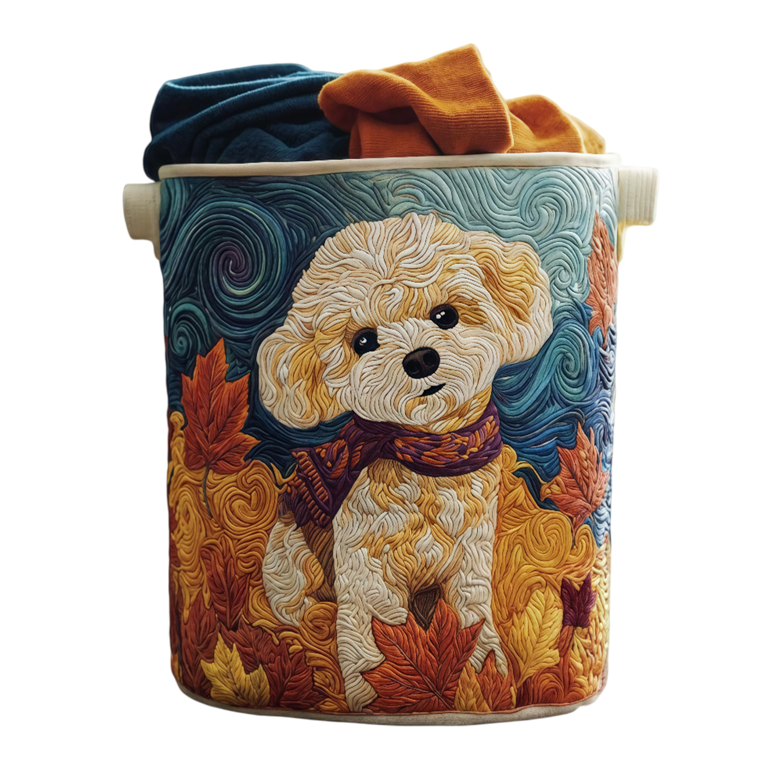 Gestikte wasmand met handvat, boho kledingopbergmand, vintage stof, bloemenopbergmand voor kinderkamer en wasruimte: legergroen