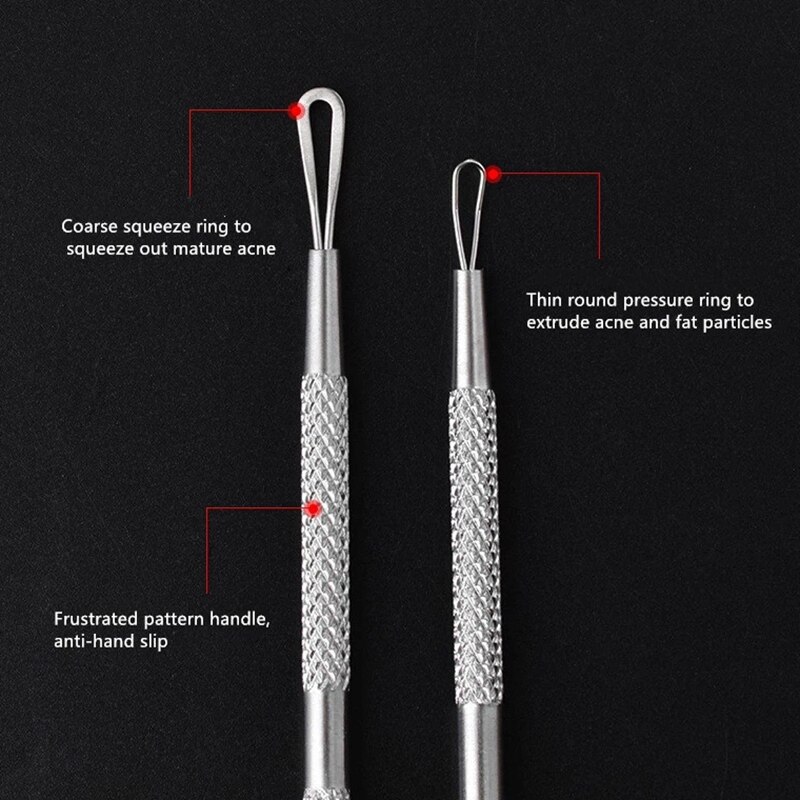 7Pcs/Lot Blackhead Remover Pimple Popper Tool Acne Extractor Kit For Nose Facial Pore Blemish Extraction Popping Needle