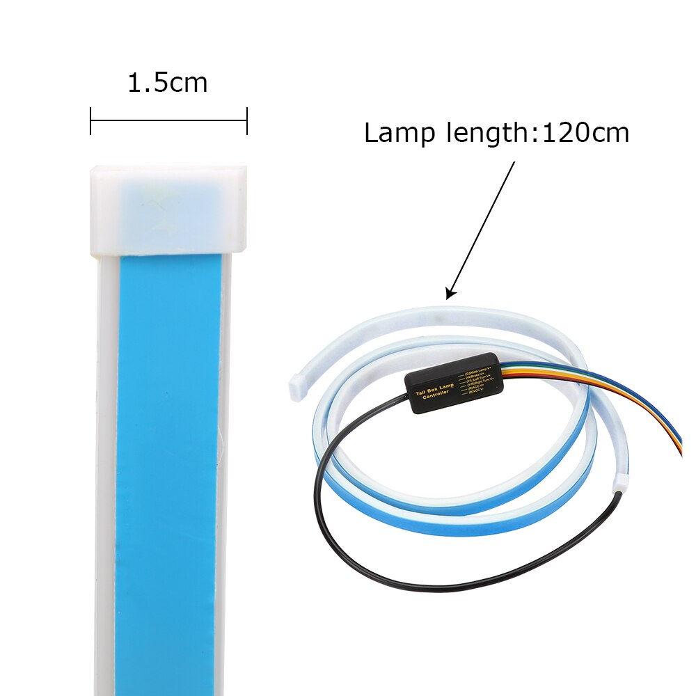 Leepee 1.2M 12V Auto Kofferbak Achterlicht Dynamische Streamer Verlichting Richtingaanwijzer Reverse Waarschuwing Lamp Auto led Strip