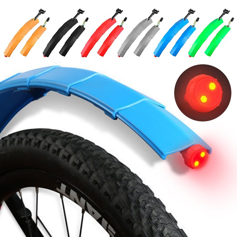 26 Inch Mtb Fiets Fenders Met Led Achterlicht Fiets Vleugels Spatbord Opvouwbare Intrekbare Pvc Fietsen Duurzaam Spatbord