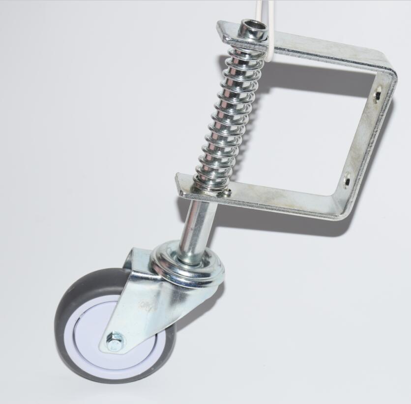 2pcs per pack Gate Caster 3 inch spring gate door rubber support wheel caster for sliding gate door use 50kg