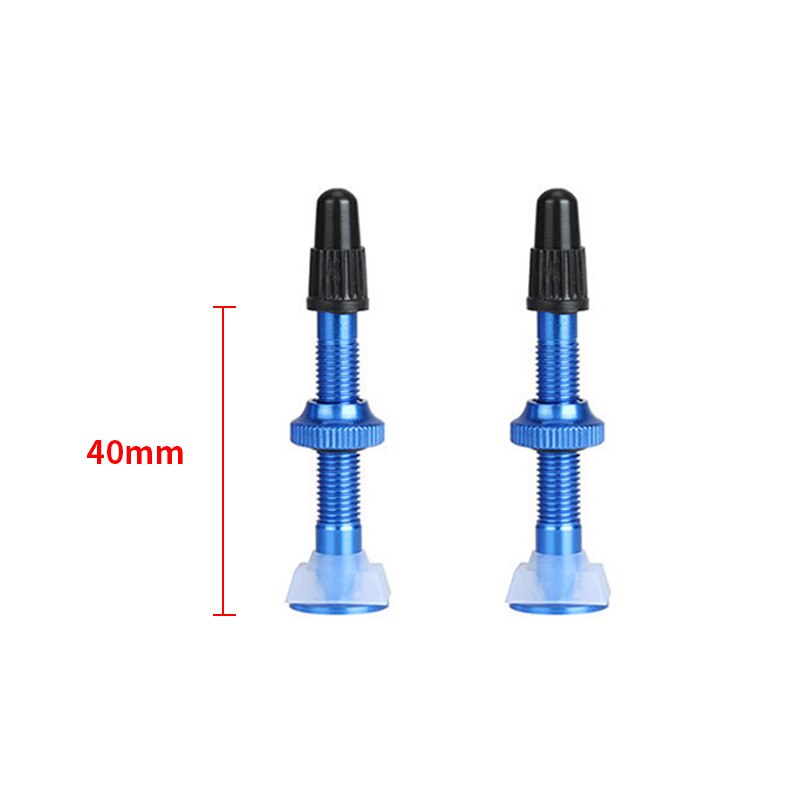 KR Bicycle Valve 1PCS Mountain Bike Accessories Vacuum Valve 40mm 60mm Aluminum Alloy French Extend Multicolor Tightness Valve: Blue 40mm