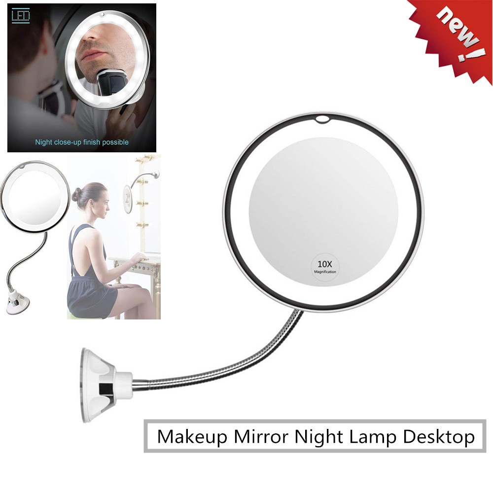 2in1 Tafellamp LED Portable Make-Up Spiegel Night Lamp 360 Graden Rotatie Desktop LED Light USB Oplaadbare Touch Dimbare Lamp