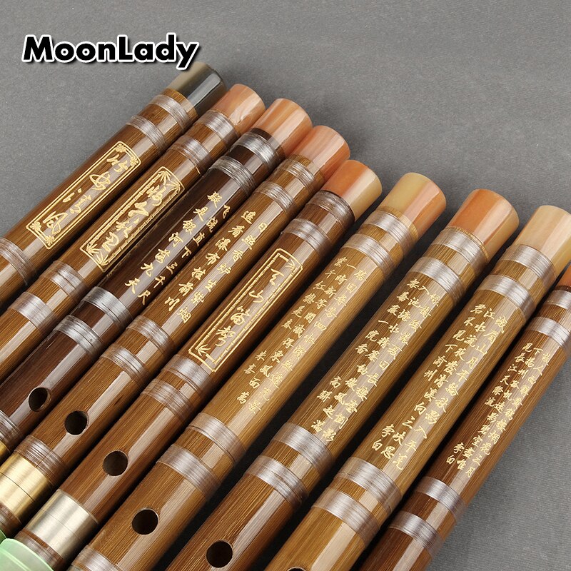 Chinese Traditional Handmade Brown Bamboo Two-section Flute Dizi Traditional Flauta Wood For Beginners and Music Lovers