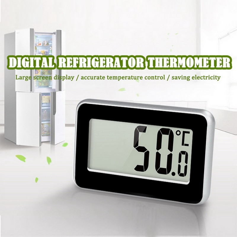 1 stuk waterdichte digitale koelkastthermometer met groot scherm, koelkast-vriezer, zeer nauwkeurige elektronische thermometermonitor