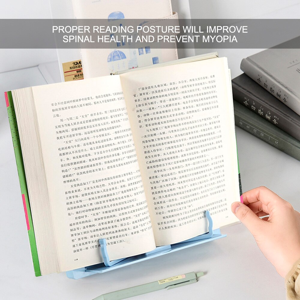 Draagbare Plastic Boek Stand Opvouwbare Boek Document Houder Verstelbare 6 Hoeken Bookstand Bureau Lezen Keuken Stand