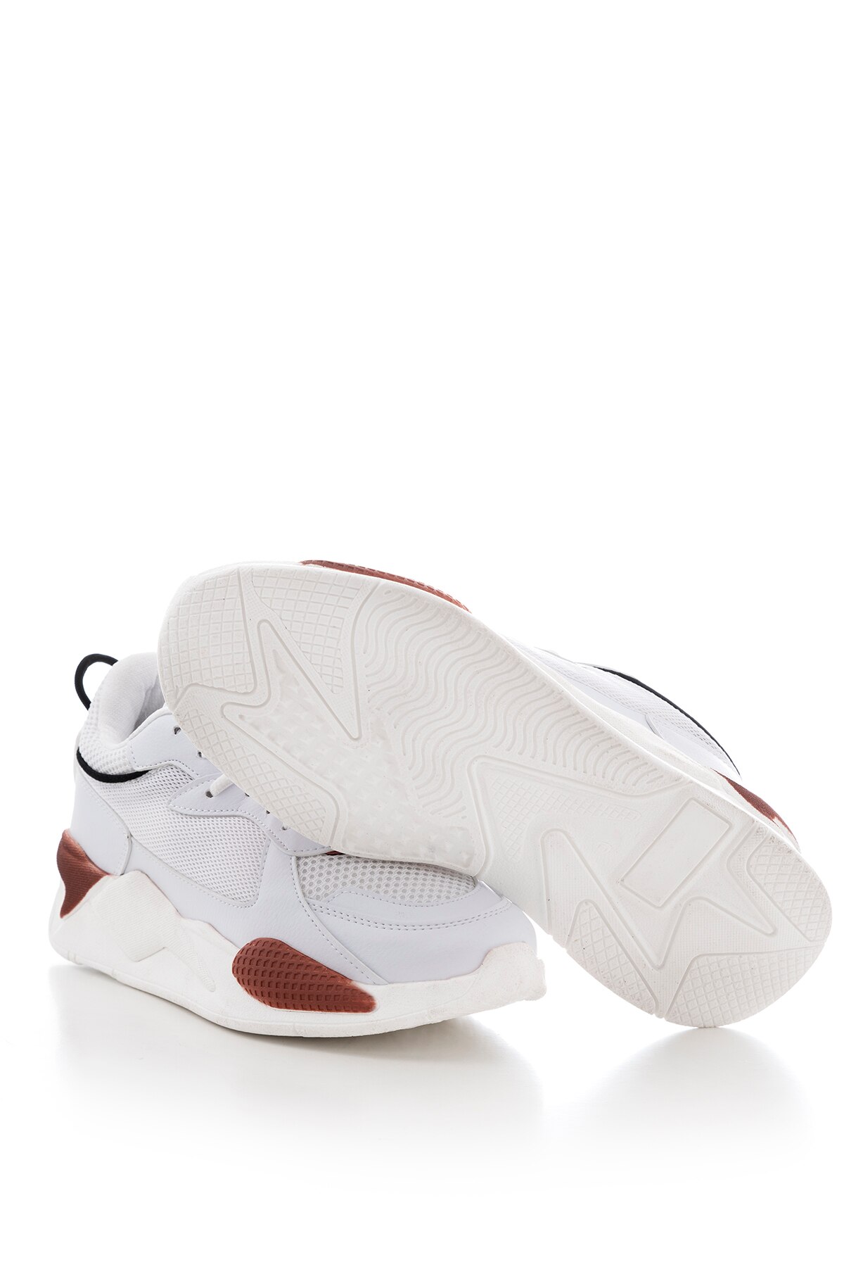 Tonny Zwart Lux Faux Lederen Anti-Slip Zool Comfortabele Licht Sportschoenen Witte Tegel TB239-0 _ 219