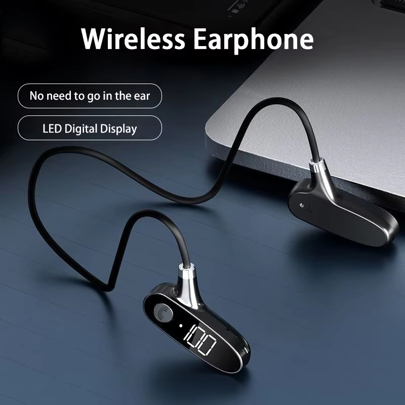 Auricolari a conduzione ossea  h18 auricolari tws impermeabili con display digitale auricolari sportivi wireless auricolari a conduzione ossea