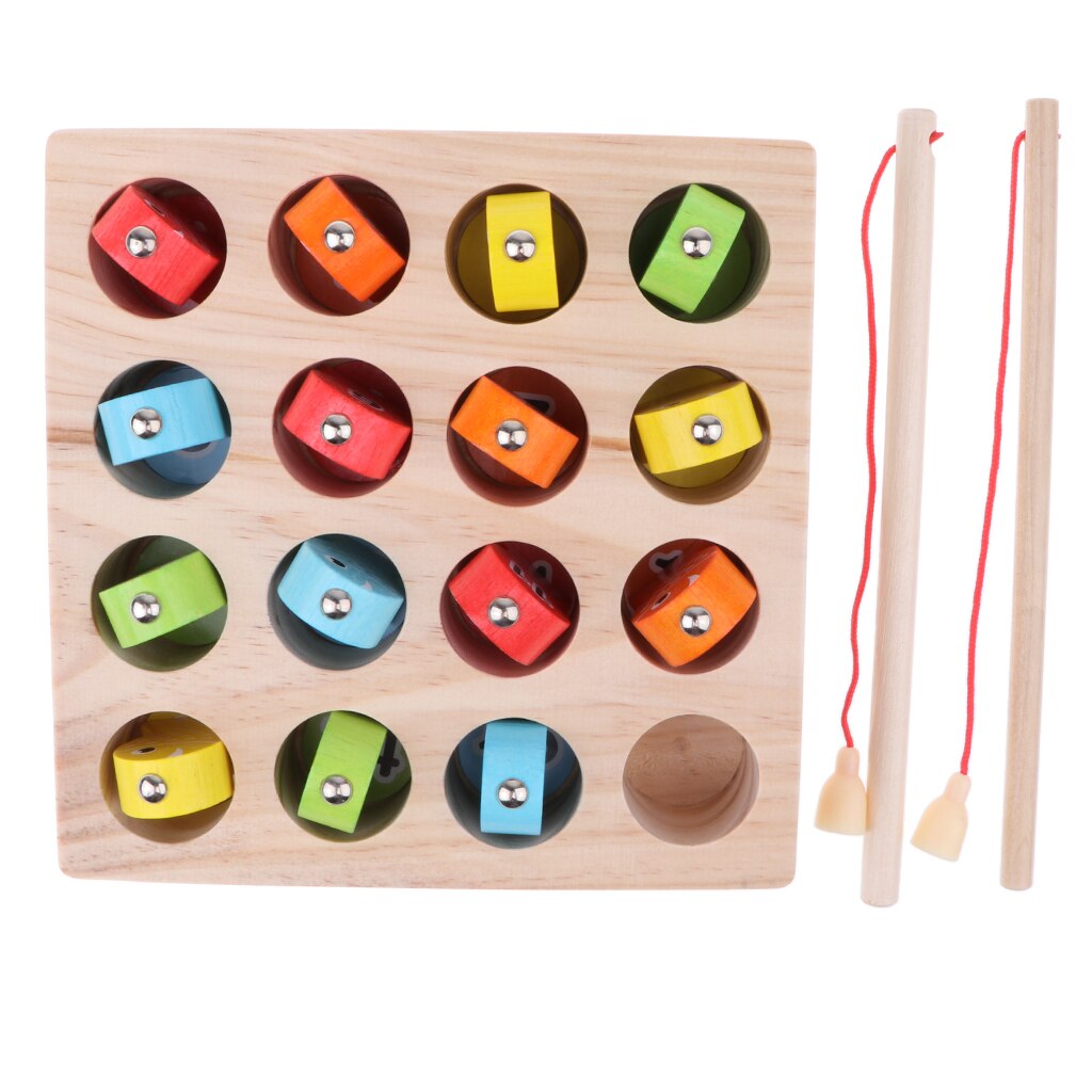 Houten Magneet Digitale Vissen Box Nummers Sorteren Kids Developmental Toy