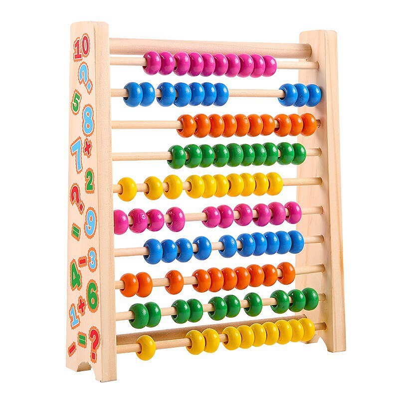 Brinquedos educativos de madeira crianças ábaco aritmética iluminação e educação precoce colorido rack de computação digital: Default Title