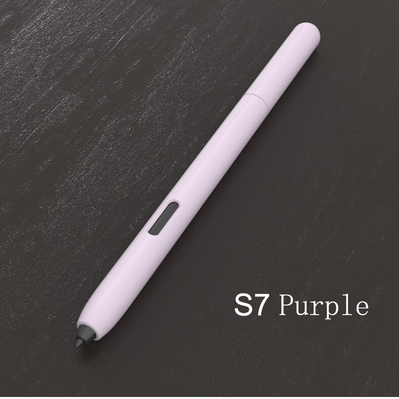 For Samsung Galaxy Tab S6 / S7 S-Pen Cover Cute Cartoon Tablet Silicone Pencil Case Tab S6 Lite: Purple S7 Pen