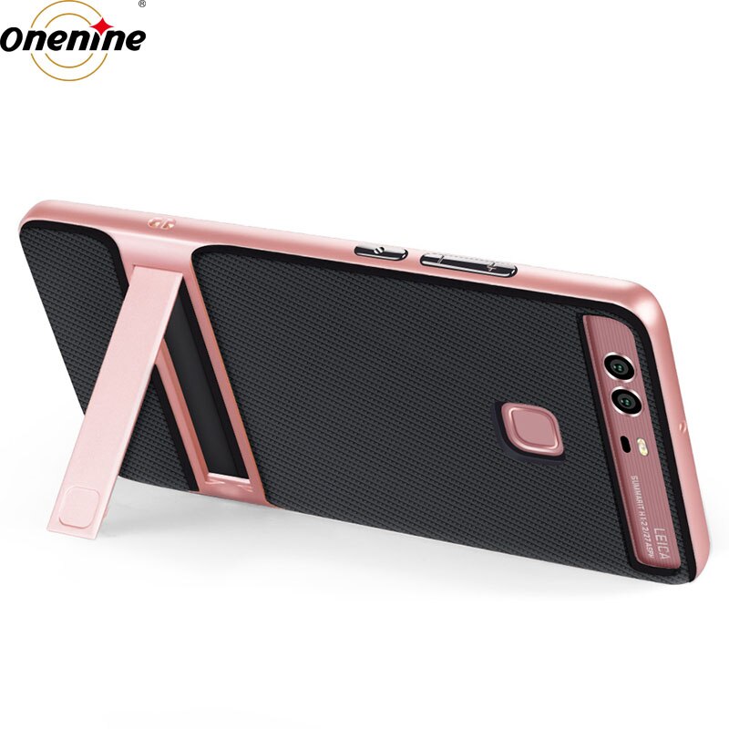 Merke 3d kickstand hybrid deksel for huawei  p9 silikondeksel tpu+pc royce 360 fullt beskyttende bakdeksel huaweip 9 coque rustning