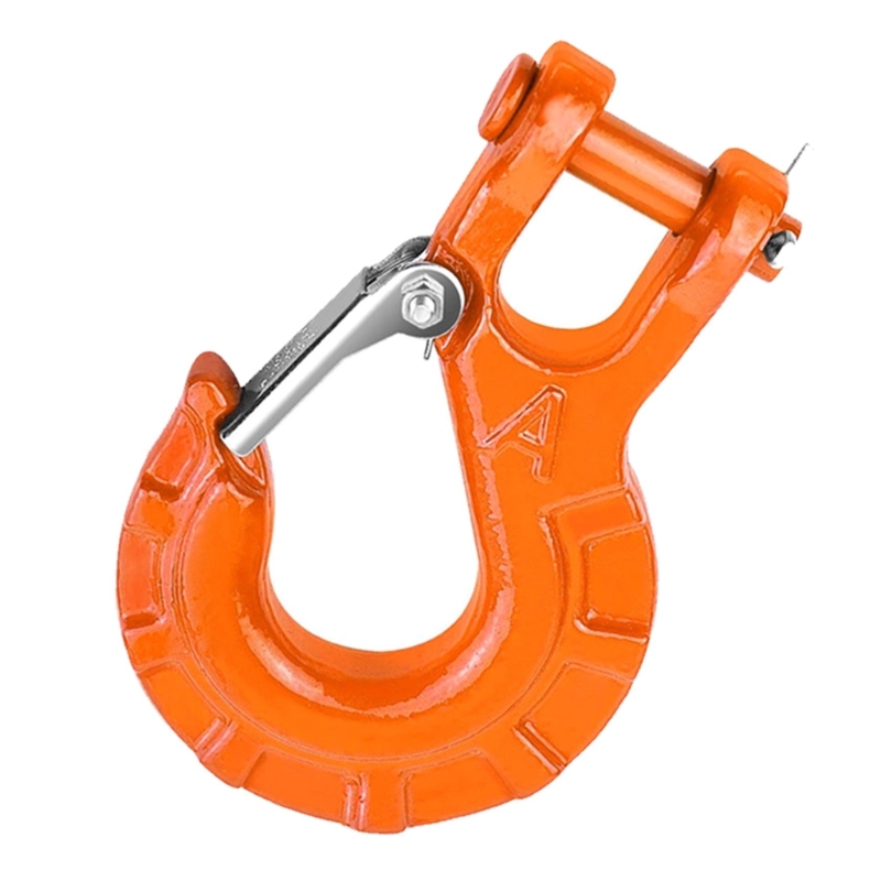 3/8Inch Clevis Slip Hook with Safety Latches, Alloys Steel Winch Hook for Truck: Orange