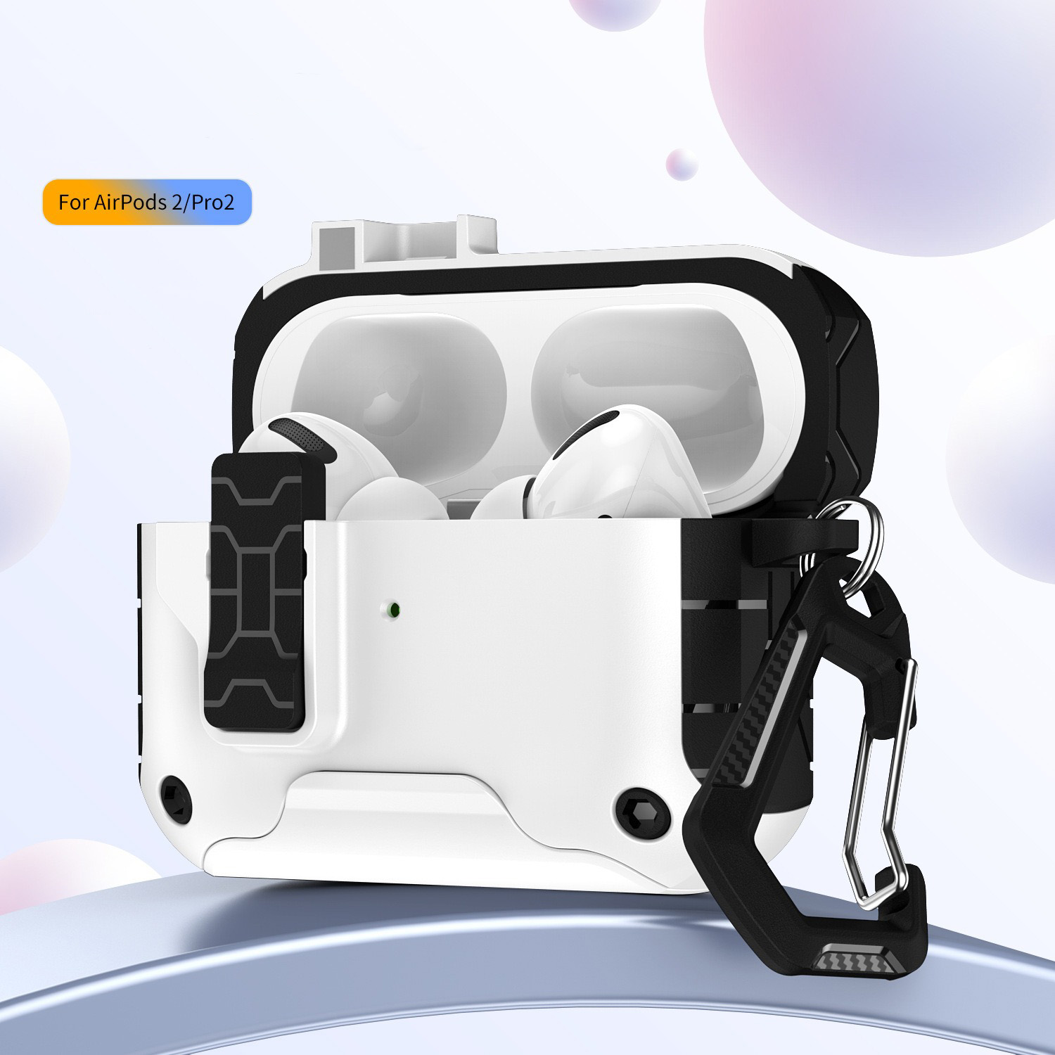 Secure Lock Clip Oortelefoon Case Cover Voor AirPods Pro 2e Generatie Schokbestendig Case Voor AirPods 4 Pro 2 Met Telefoon houder: 3x / Kaki