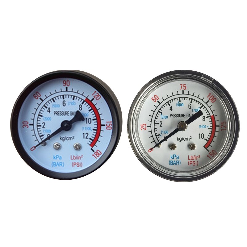 M6CF Manometer 1/4 "1/8" Ronde Pneumatische Manometer Metalen Dual Sclae Meter Luchtcompressor Druk Gugae Praktische