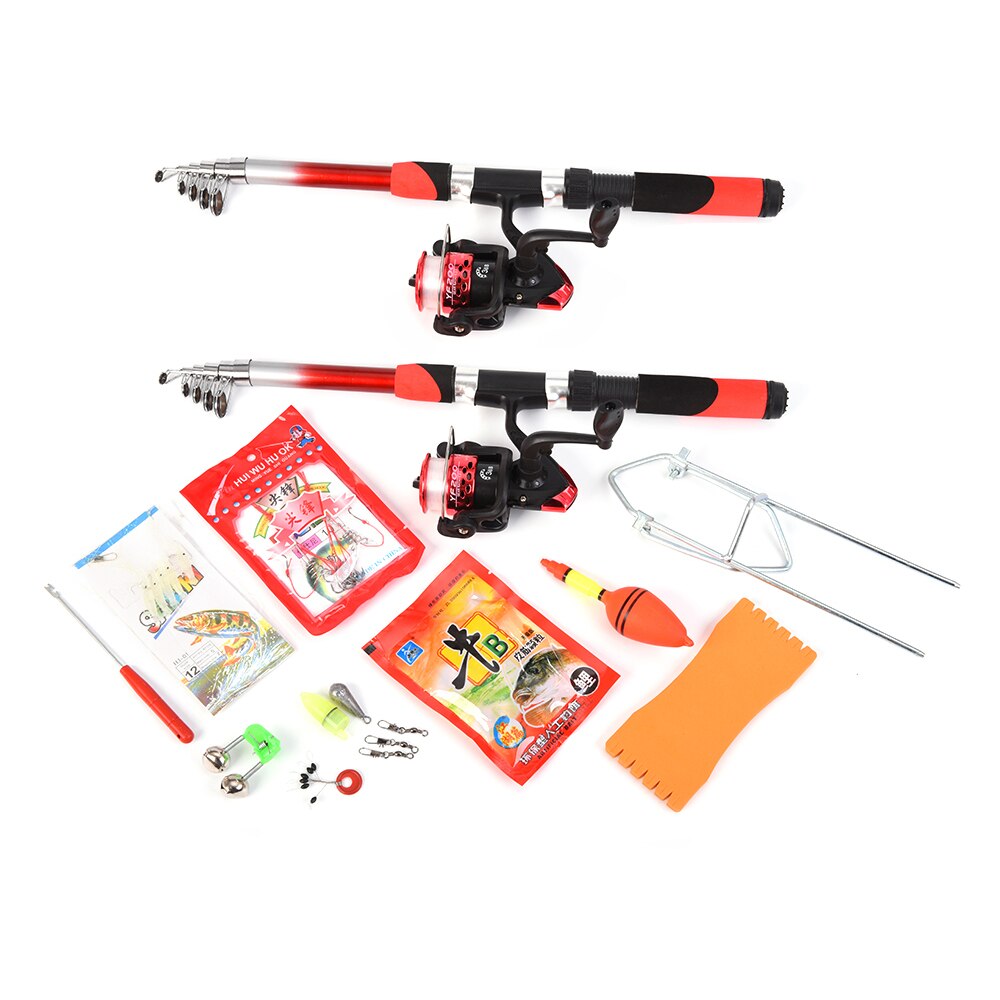 Lixada Fishing Rod Reel Combo Full Kit with 2.1m Telescopic Fishing Rods Spinning Reels Fishing Lure Hook Accessorie Fishing Bag