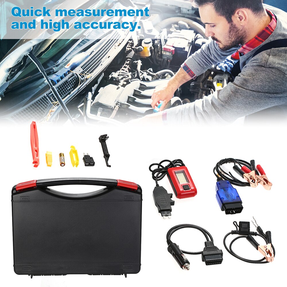 Car Automotive Diagnostic Test Tool Circuit Tester Electric Leakage Detector Car Dark Current Tester Probe Digital LCD Display