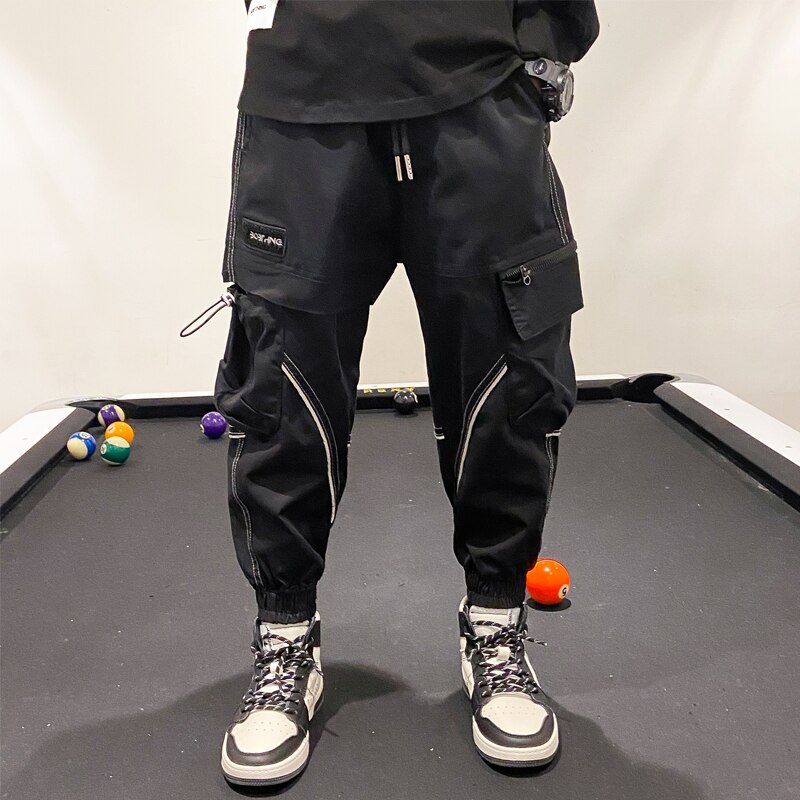 2021 pantaloni Cargo neri ragazzi autunno Harem Pant Streetwear Harajuku Jogger pantaloni della tuta pantaloni abbigliamento per bambini per ragazzi da 10 a 12 anni: Black / 16