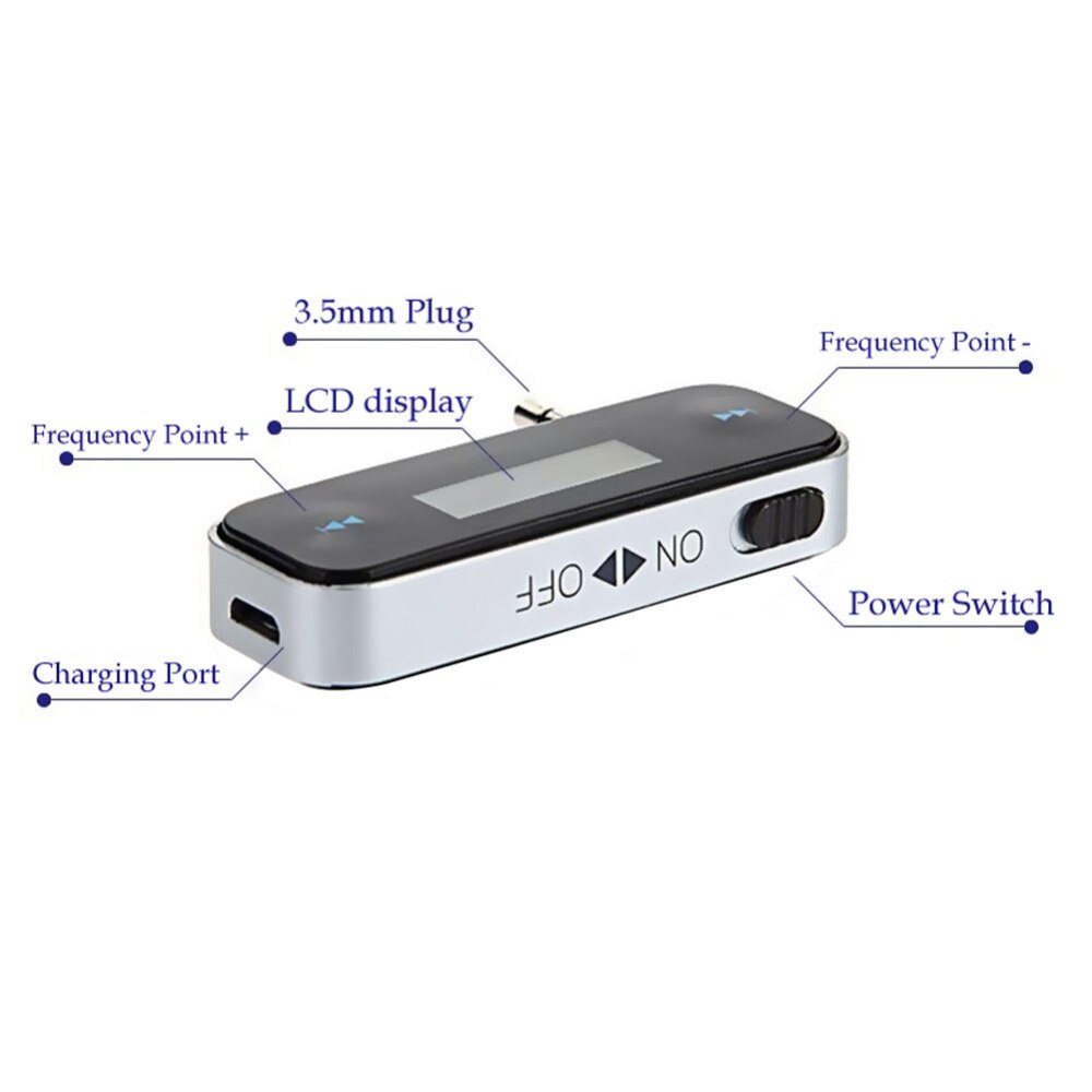 Mini transmisor de Radio FM inalámbrico para coche, modulador manos libres, transmisor, pantalla LCD con Cable, accesorios interiores, 3,5mm