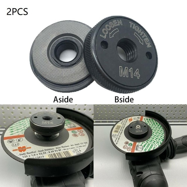 Quick Clamping Nut M14 Angle Grinder Accessories Clamping Nut Flex 115 - 230 Black Power Tools Grinders 1* M14 Flange Nut: 2 pcs M14