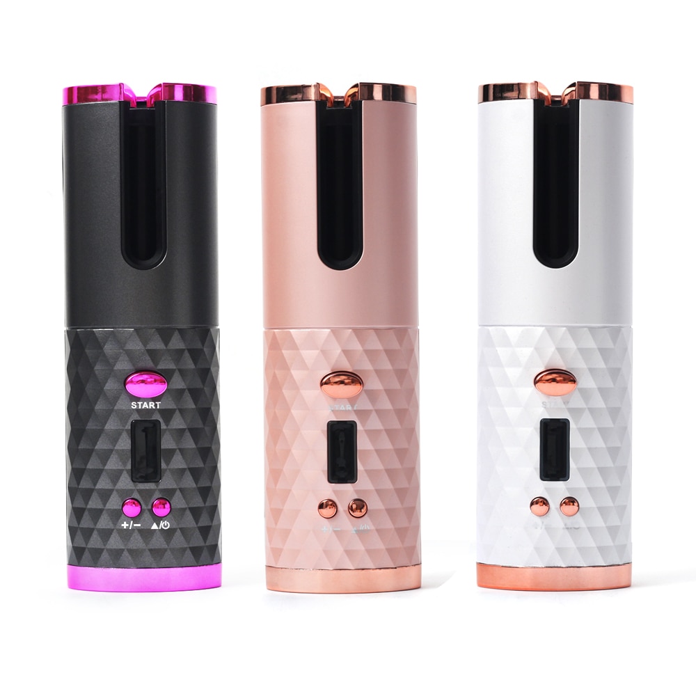 Bigoudi automatique sans fil USB Rechargeable fer à friser boucles vagues affichage LCD en céramique bouclé rotatif vague de friser Styer