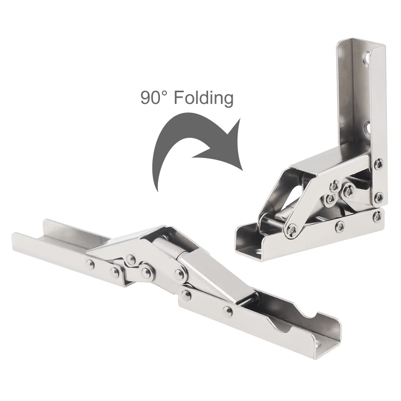 2pcs/set 90/180 Degree Self-Locking Folding Hinges Steel Folding Brackets Table Legs Hidden Hinge Flat Extension Support Bracket