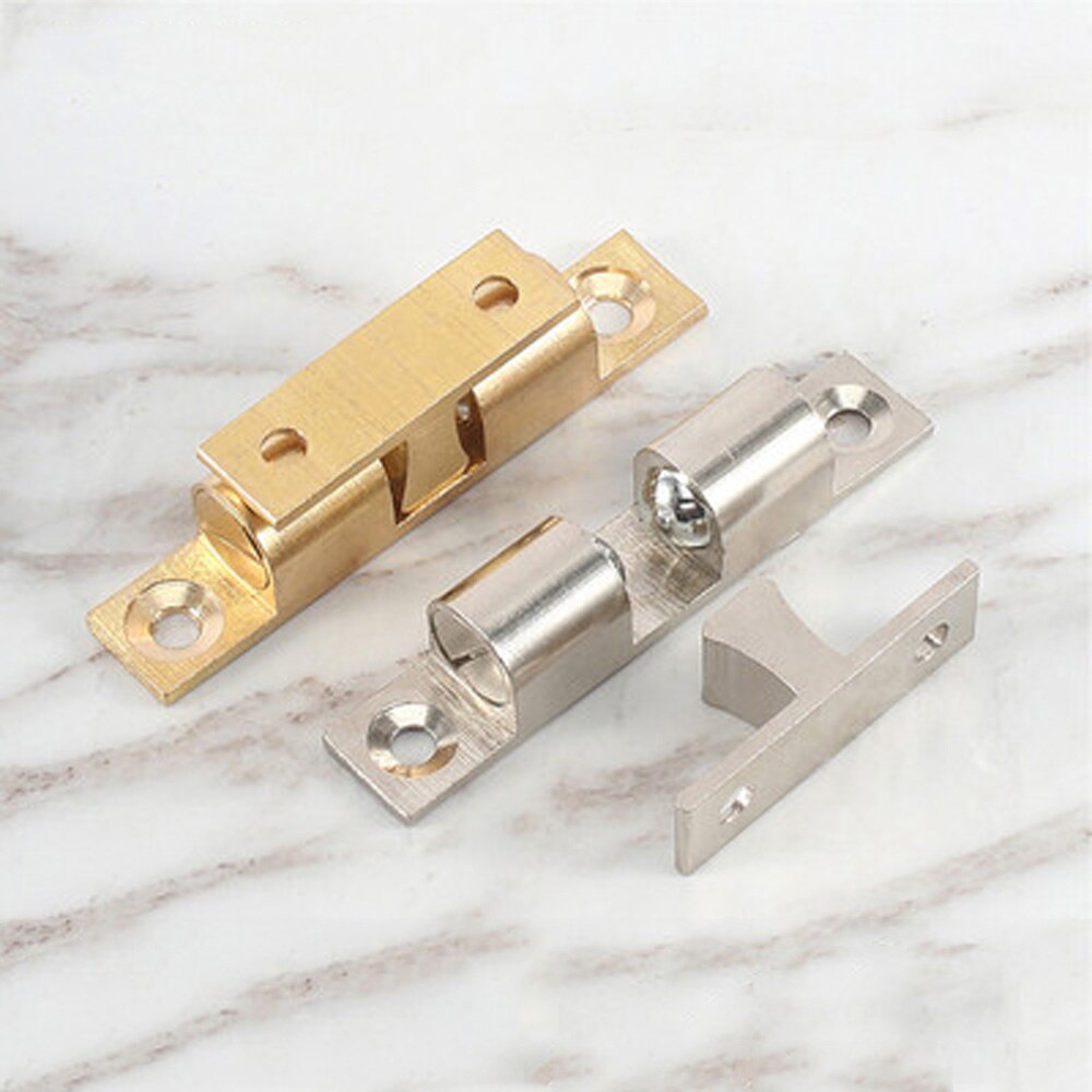 Brass Adjustable Double Ball Tension Roller Catch Hardware Fitting Cabinet Closet Furniture Door with Screws Door Stop Magnetic