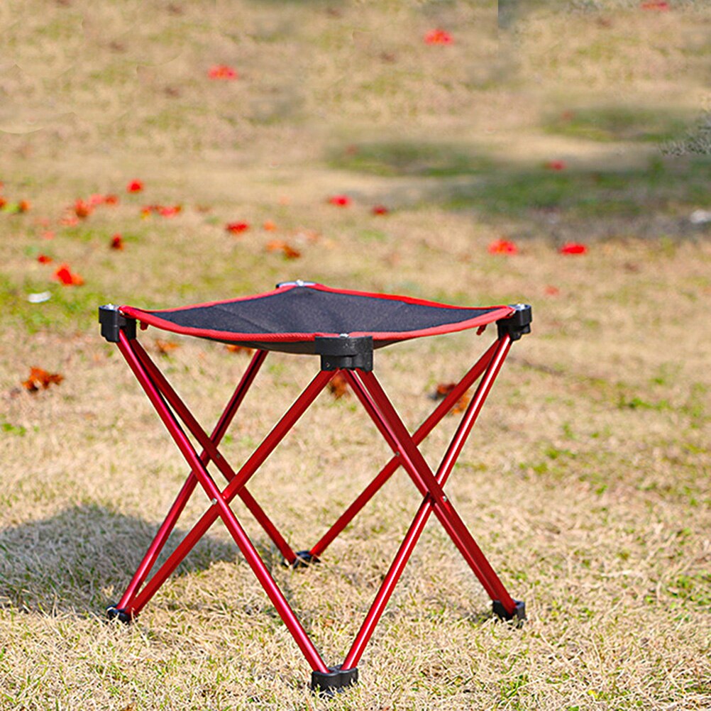 1 Pc Collapsible Camping Chair Folding Chair Stylish Fishing Stool (Red,)