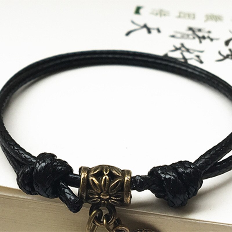 Moda luminosa grânulo folha pingente pulseira homens trançado corda corrente casal o ano de nascimento pulseira para mulher estudante jóias