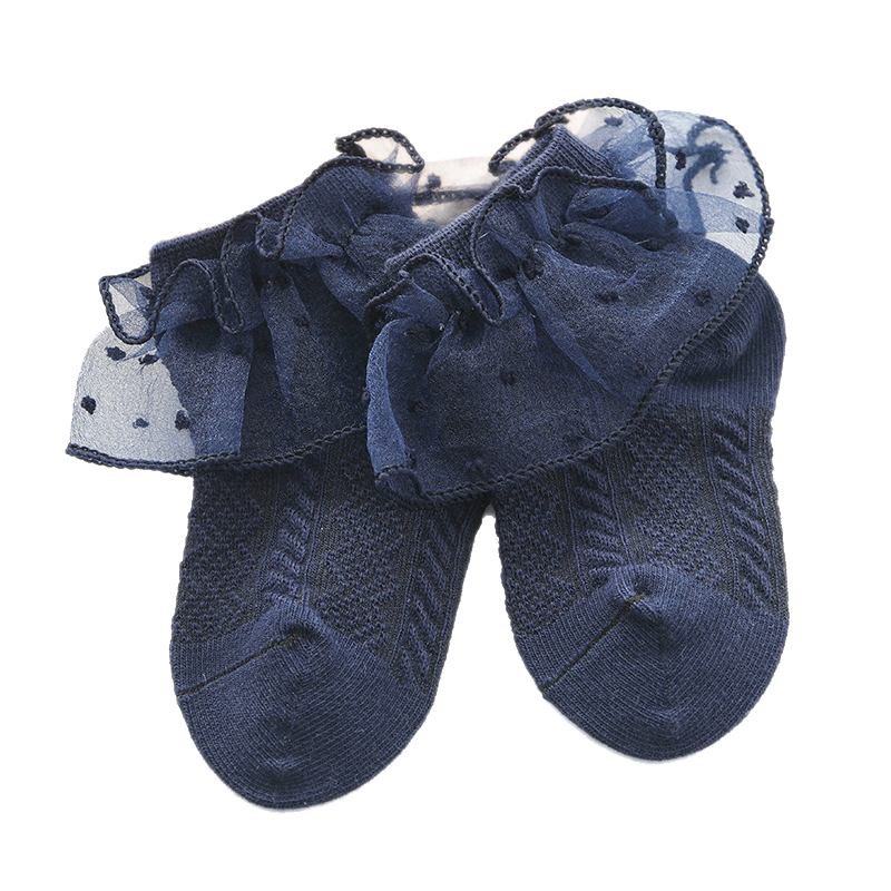 1 Paar Baby Meisje Leuke Sokken Ruche Kant Katoen Korte Sokken Baby Kinderen Casual Sokken: FC0207L / M