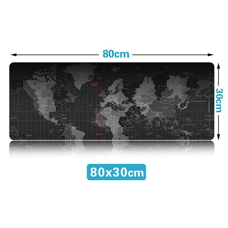 World Map Mouse Pad Silicone Large Mousepad Rubber with Locking Edge Gaming Mouse Mat Keyboard Pad For Laptop PC Gamer: 800x300x2mm