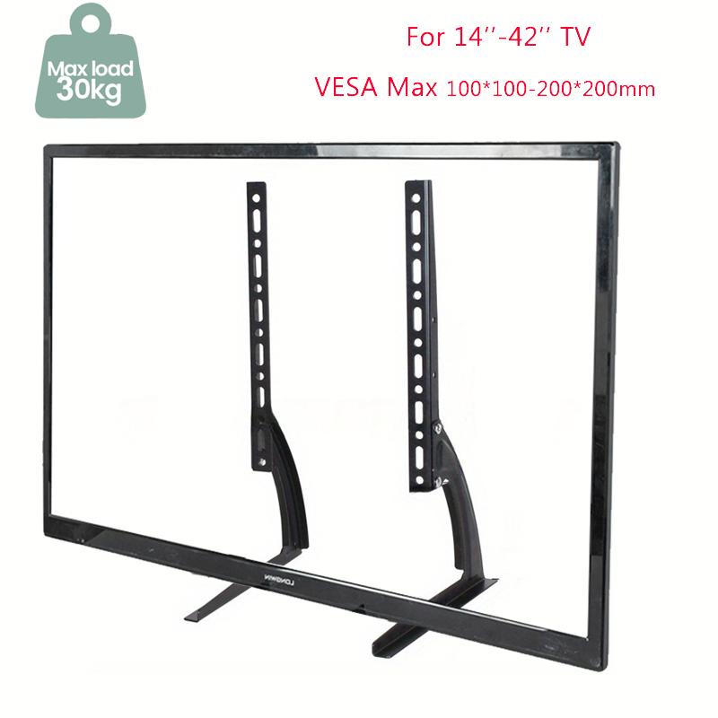 Universele TV-standaardpoten TV-voeten voor LCD/LED/OLED/Plasma-tv's, tafelblad TV-standaard voetstukverhoger voor plat en gebogen scherm