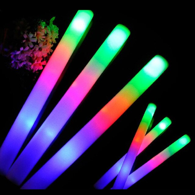 Bâtons lumineux colorés pour mariage et anniversaire, fournitures de fête à 3 piles sans Logo, 10 pièces: Multicolor