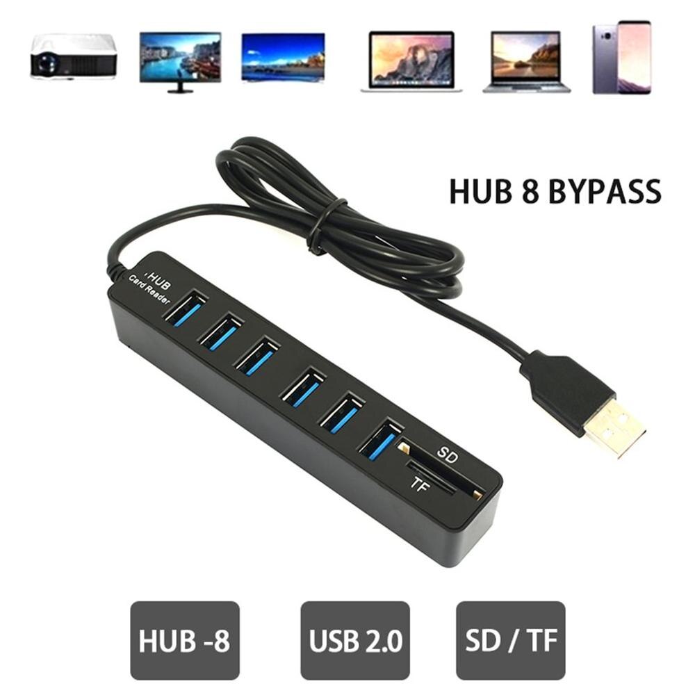 mini usb hub 3.0 multi usb 3.0 hub usb splitter 3 havn hub med tf sd kortleser 6 havn 2.0 hab adapter til pc tilbehør