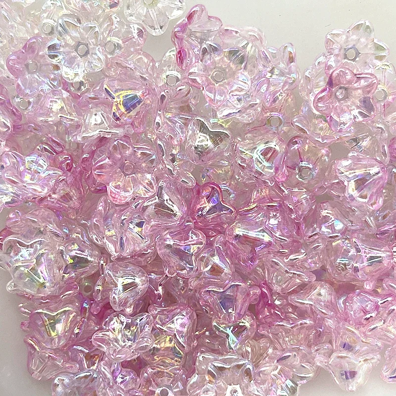 50 Uds. De tapas de cuentas acrílicas de campana de cambio Gradual de 7x13mm, accesorios de joyería, dijes, pulseras, cuentas espaciadoras para fabricación de joyas: Plata