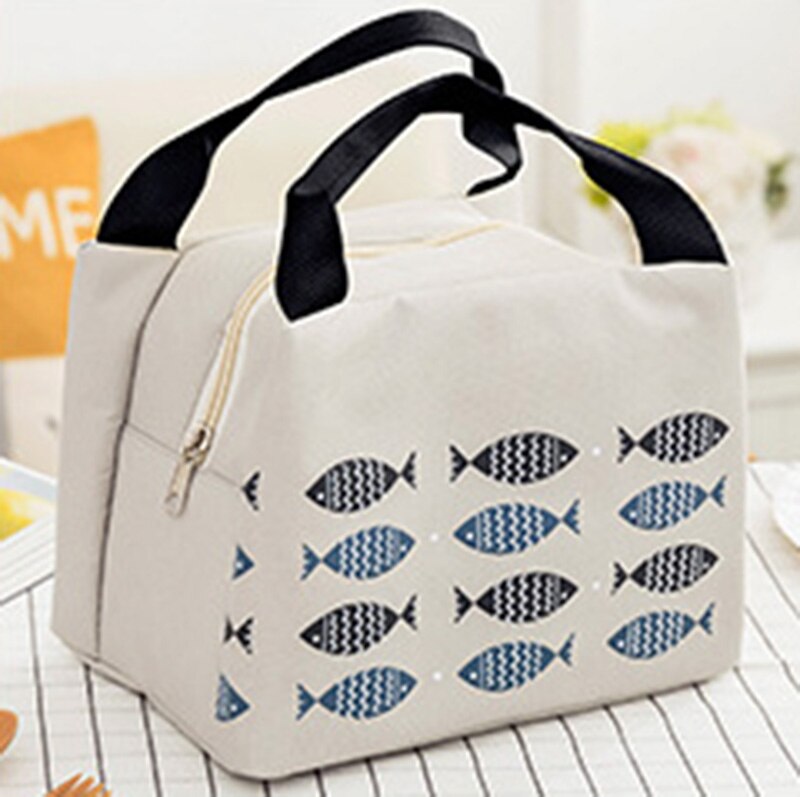 Bolsas de aislamiento para alimentos de bebé, calentador portátil con patrón de pescado, impermeable, con cremallera, bolso térmico CL5289: Light Gray